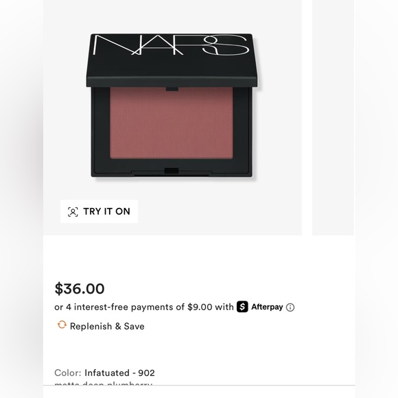 💄 NARS Blush – Shade “Infatuated” (0.17 oz / 4.8 g, refillable compact - Picture 2 of 8